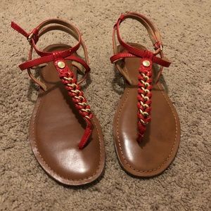 Tommy Hilfiger braided gold sandals